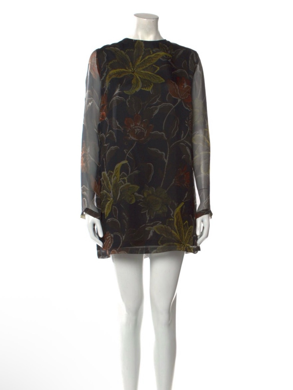 Dries Van Noten - Black Floral Mini Dress